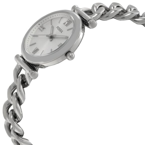 NWT Authentic Fossil Carlie Quartz Silver Dial Women's Watch - Picture 2 of 3